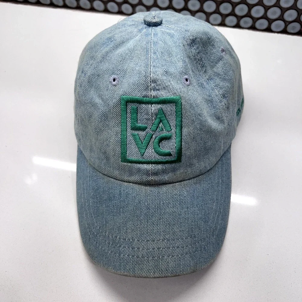 LA VC Hat Cap Strap Back‎ Blue Green Spell Out Patch Adjustable Hat Dad